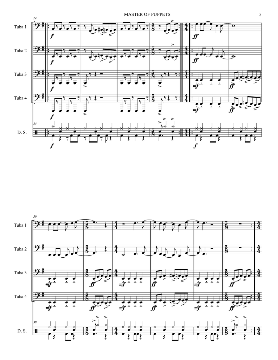 Master Of Puppets Small Ensemble scores gallery preview page 4