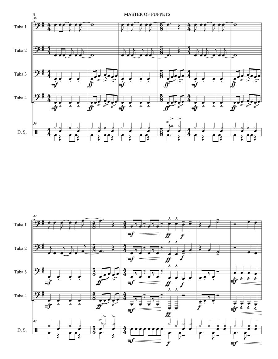 Master Of Puppets Small Ensemble scores gallery preview page 5