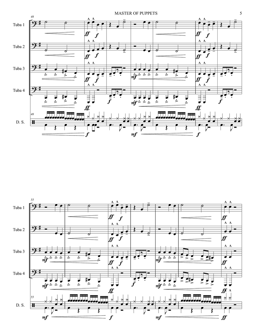 Master Of Puppets Small Ensemble scores gallery preview page 6
