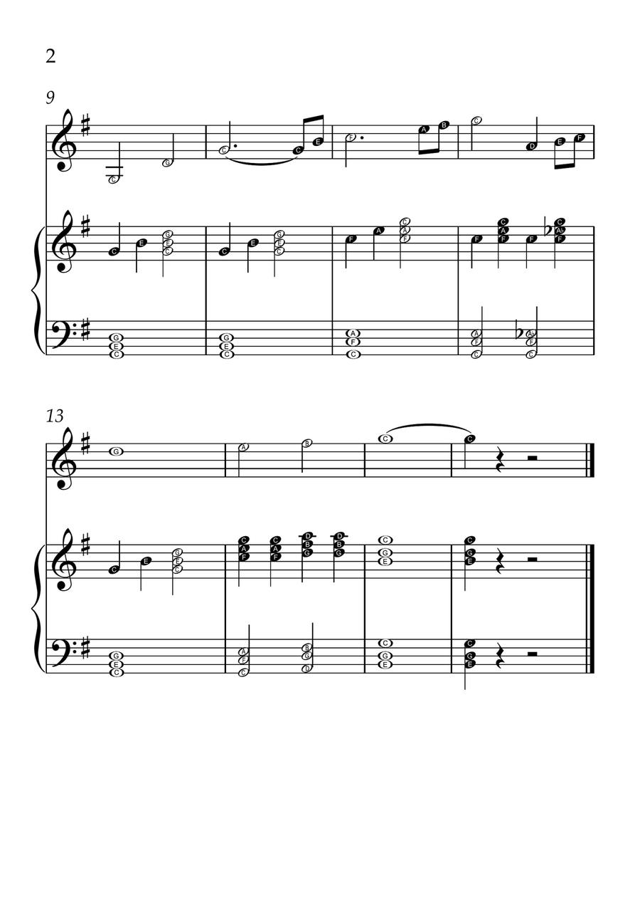 Also Sprach Zarathustra - Violin and Piano in G Major - Beginner Level Letter Names - Sheet Music Violin Solo scores gallery preview page 2