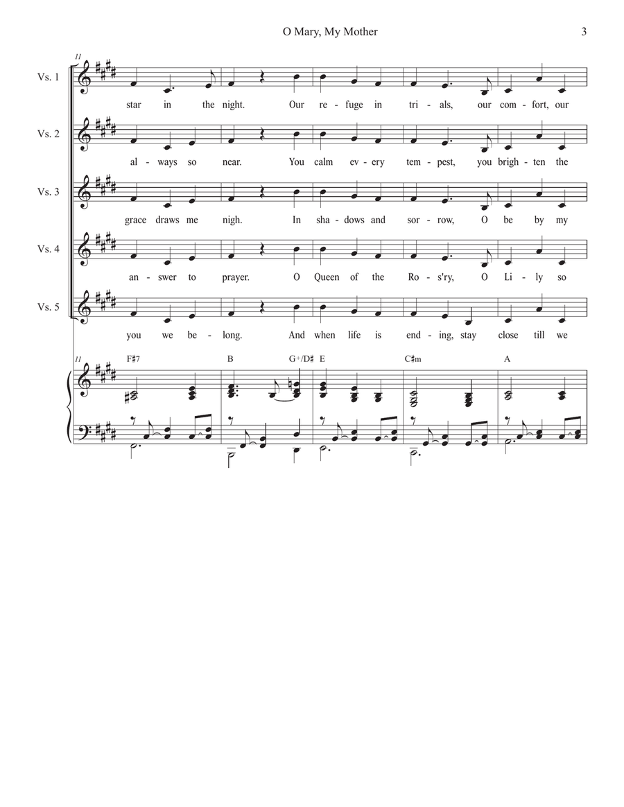 O Mary, My Mother (Vocal Trio - (SAB) 3-Part scores gallery preview page 3
