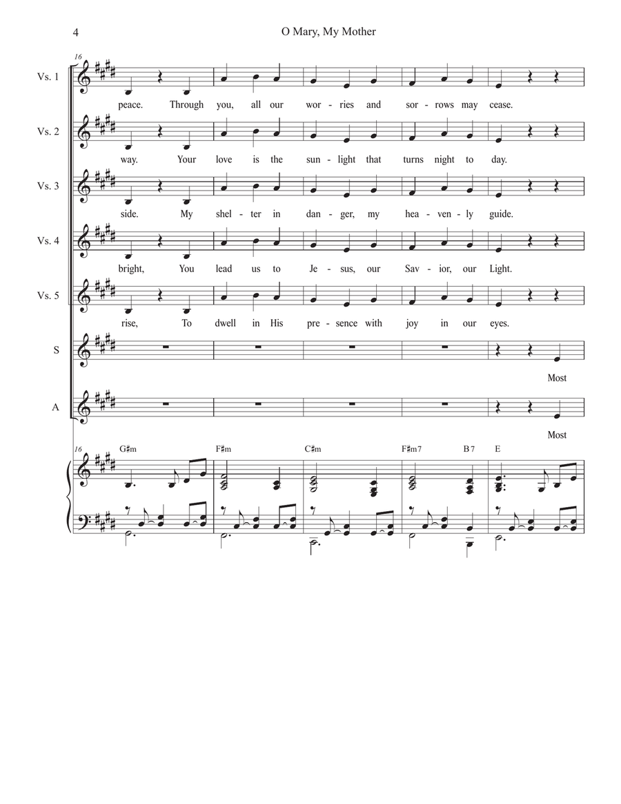 O Mary, My Mother (Vocal Trio - (SAB) 3-Part scores gallery preview page 4