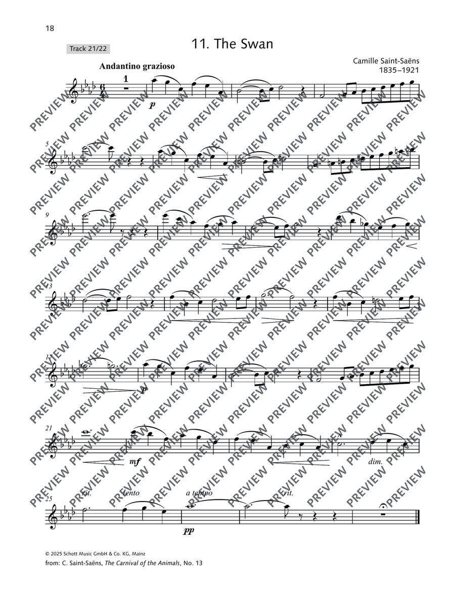 The Swan by Camille Saint-Saens Alto Recorder - Digital Sheet Music page 5