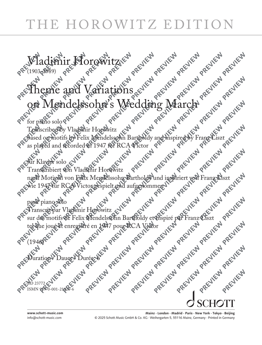 Theme and Variations on Mendelssohn’s Wedding March Piano Solo scores gallery preview page 2
