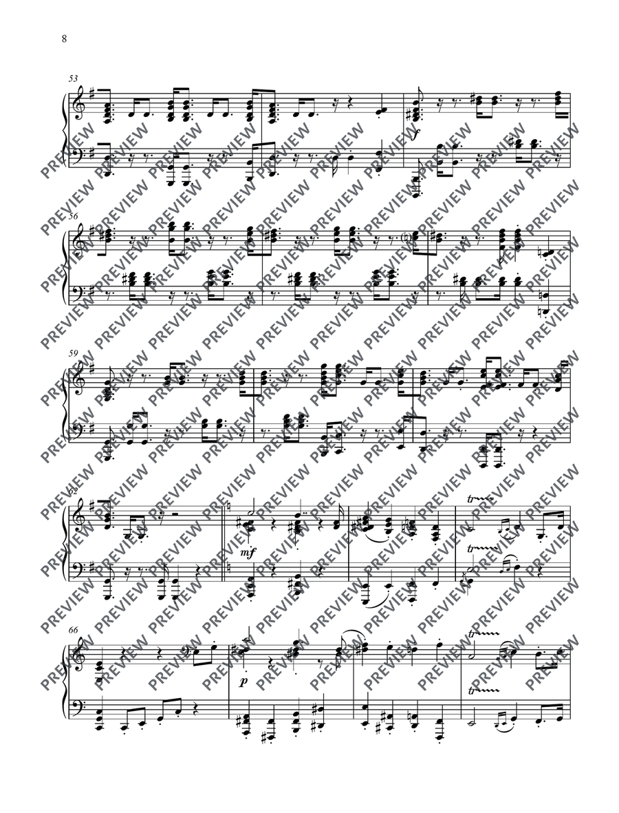 Theme and Variations on Mendelssohn’s Wedding March Piano Solo scores gallery preview page 9