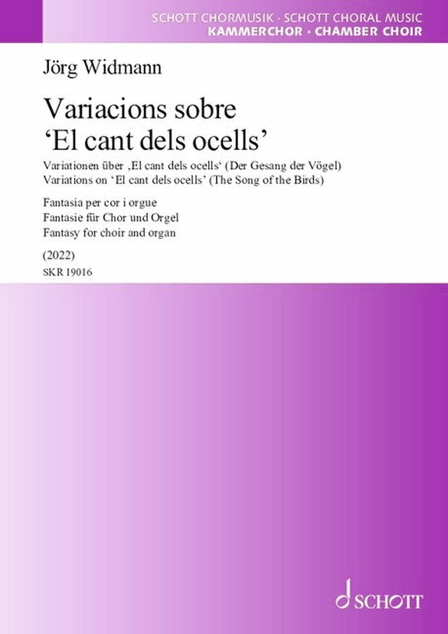 Variations on ‘El cant dels ocells’ (The Song of the Birds) Choir scores gallery preview page 1