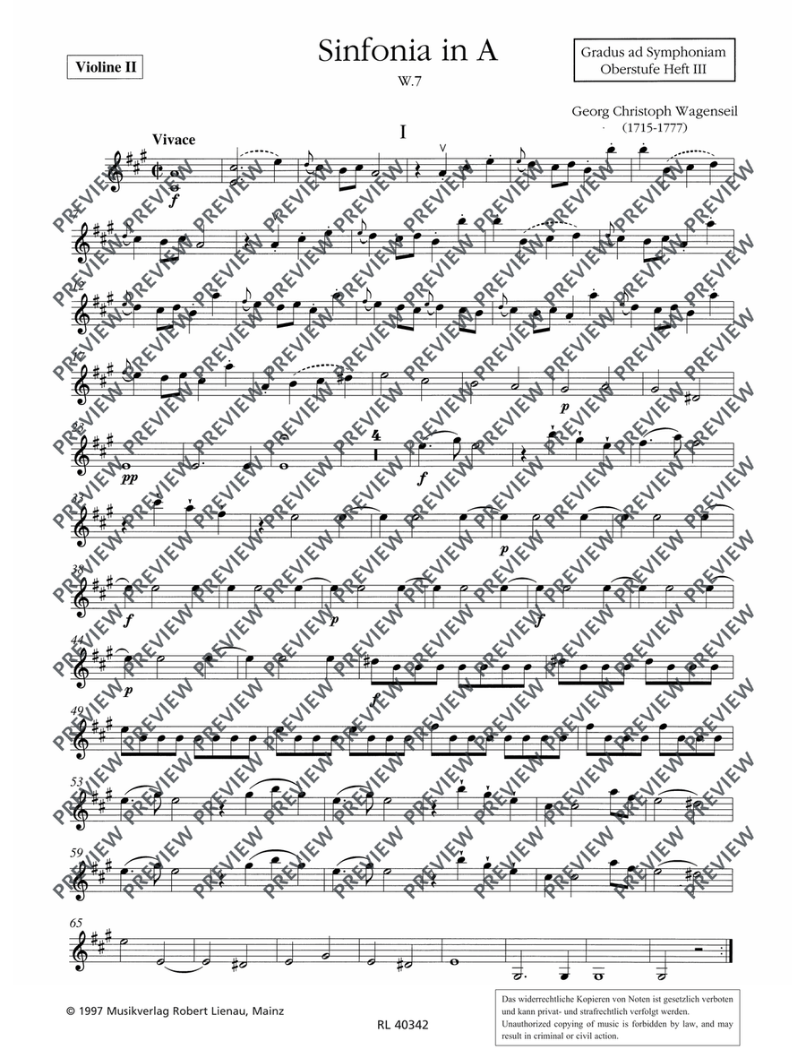 Sinfonia in A Sinfonia in A Violin scores gallery preview page 2