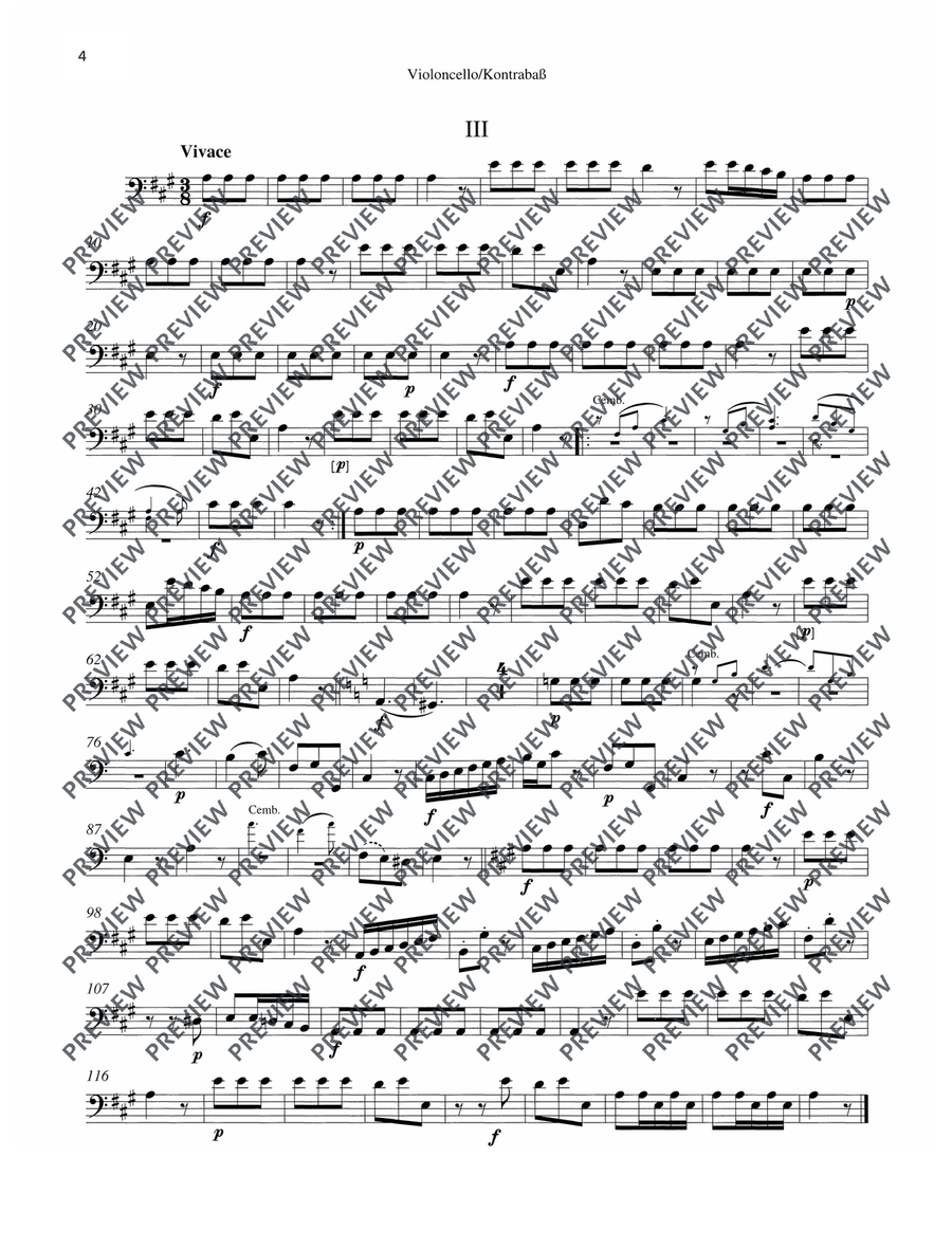 Sinfonia in A Sinfonia in A Double Bass scores gallery preview page 5