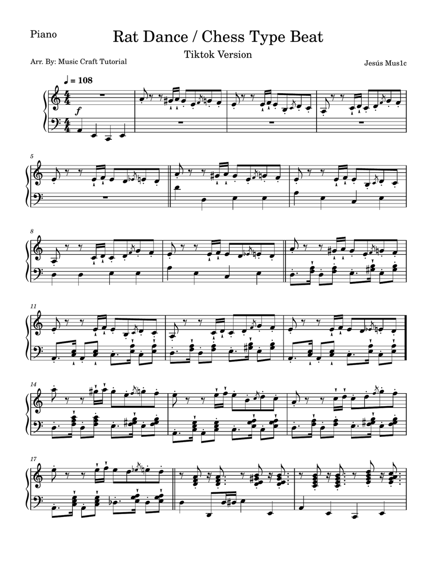 Rat Dance / Chess Type Beat Piano Solo scores gallery preview page 1