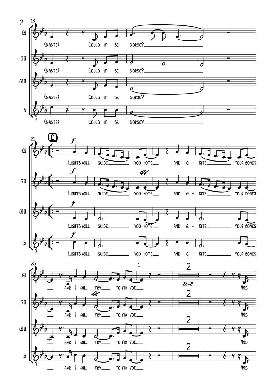 Fix You Fix You 4-Part scores gallery preview page 2