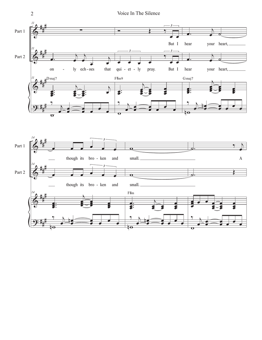 Voice In The Silence (2-part choir) 2-Part scores gallery preview page 2