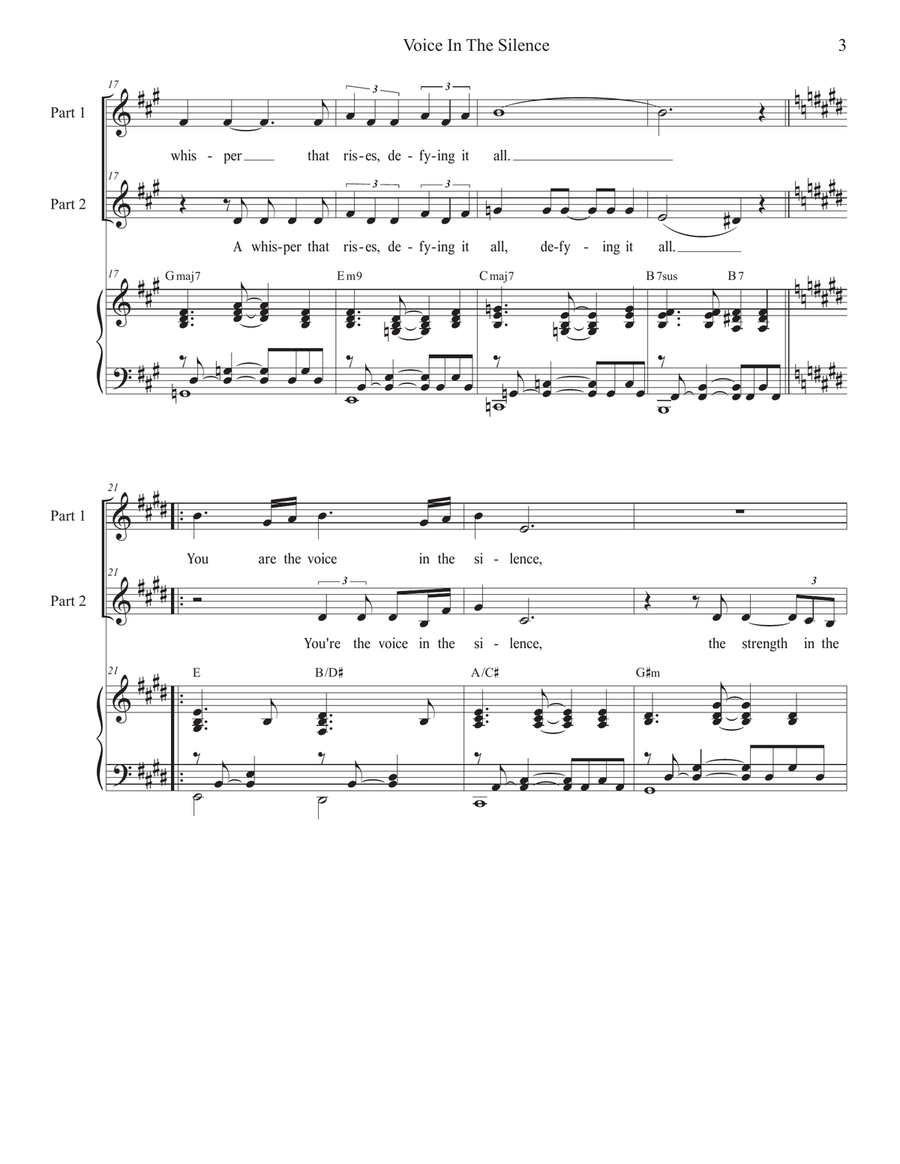 Voice In The Silence (2-part choir) 2-Part scores gallery preview page 3