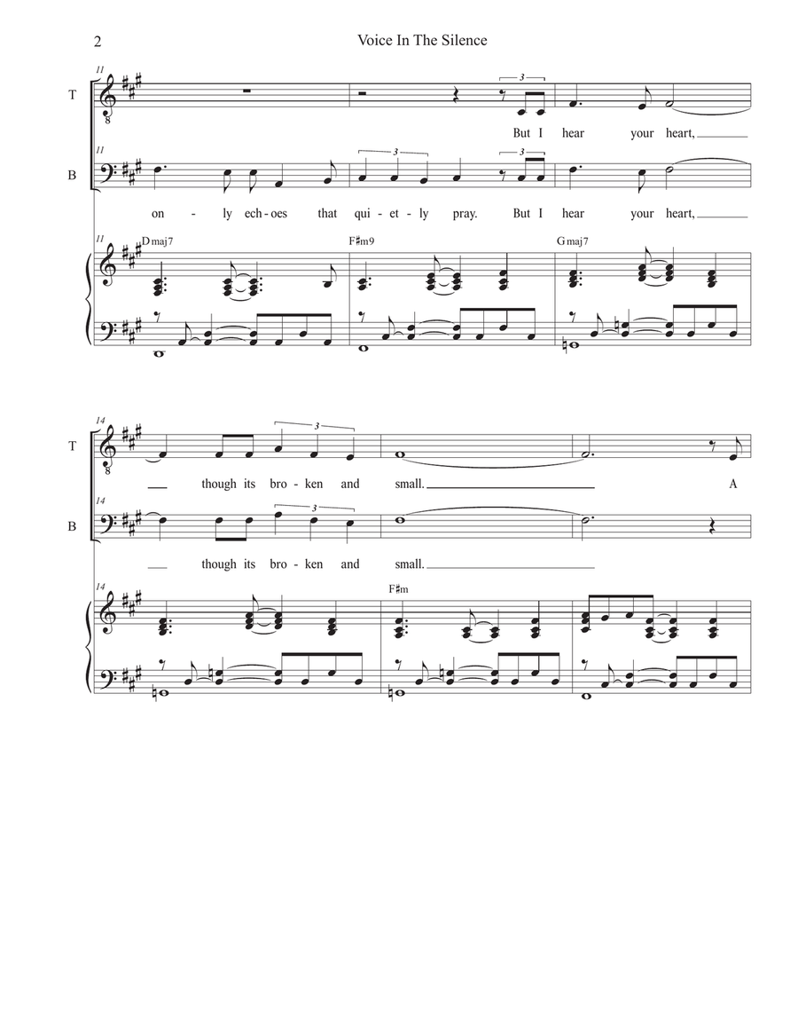 Voice In The Silence (2-part choir - (TB) TB scores gallery preview page 2