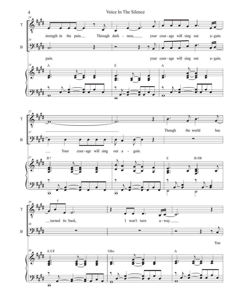 Voice In The Silence (2-part choir - (TB) TB scores gallery preview page 4