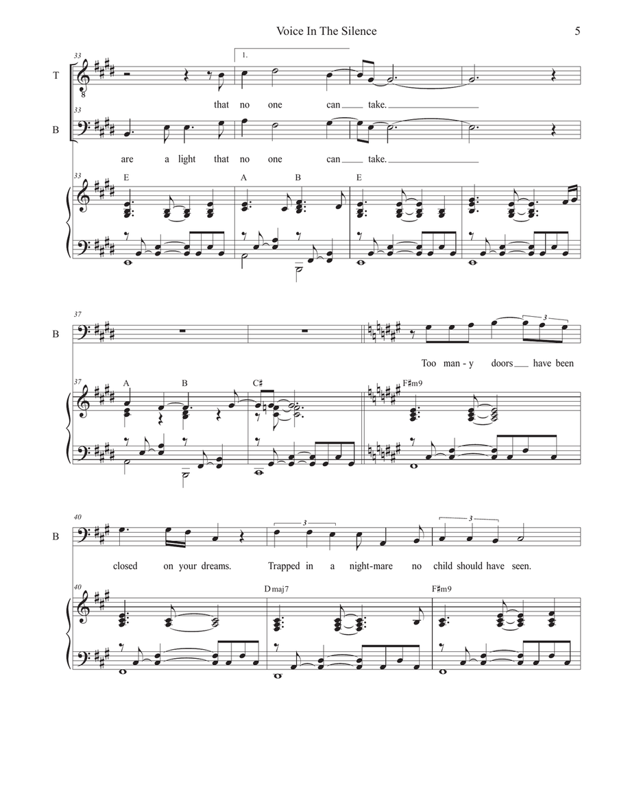Voice In The Silence (2-part choir - (TB) TB scores gallery preview page 5