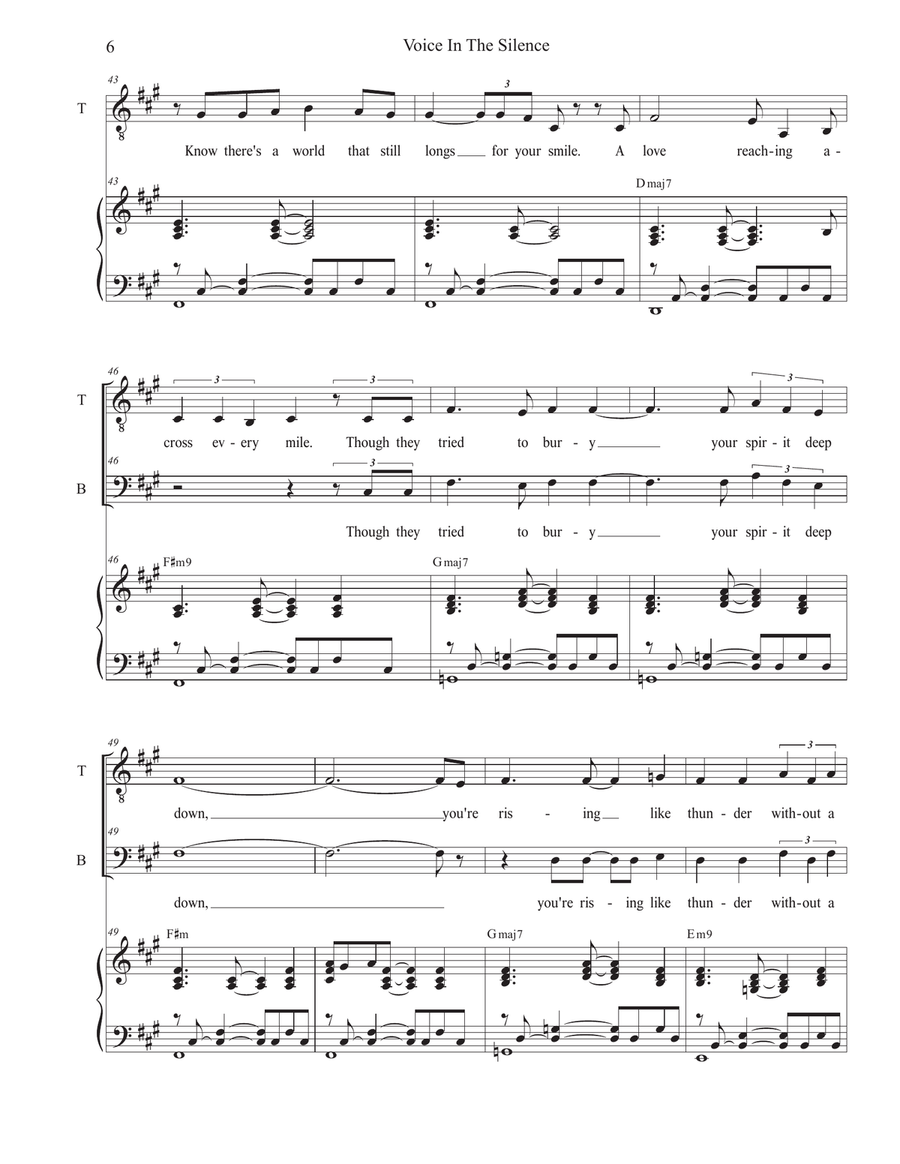 Voice In The Silence (2-part choir - (TB) TB scores gallery preview page 6