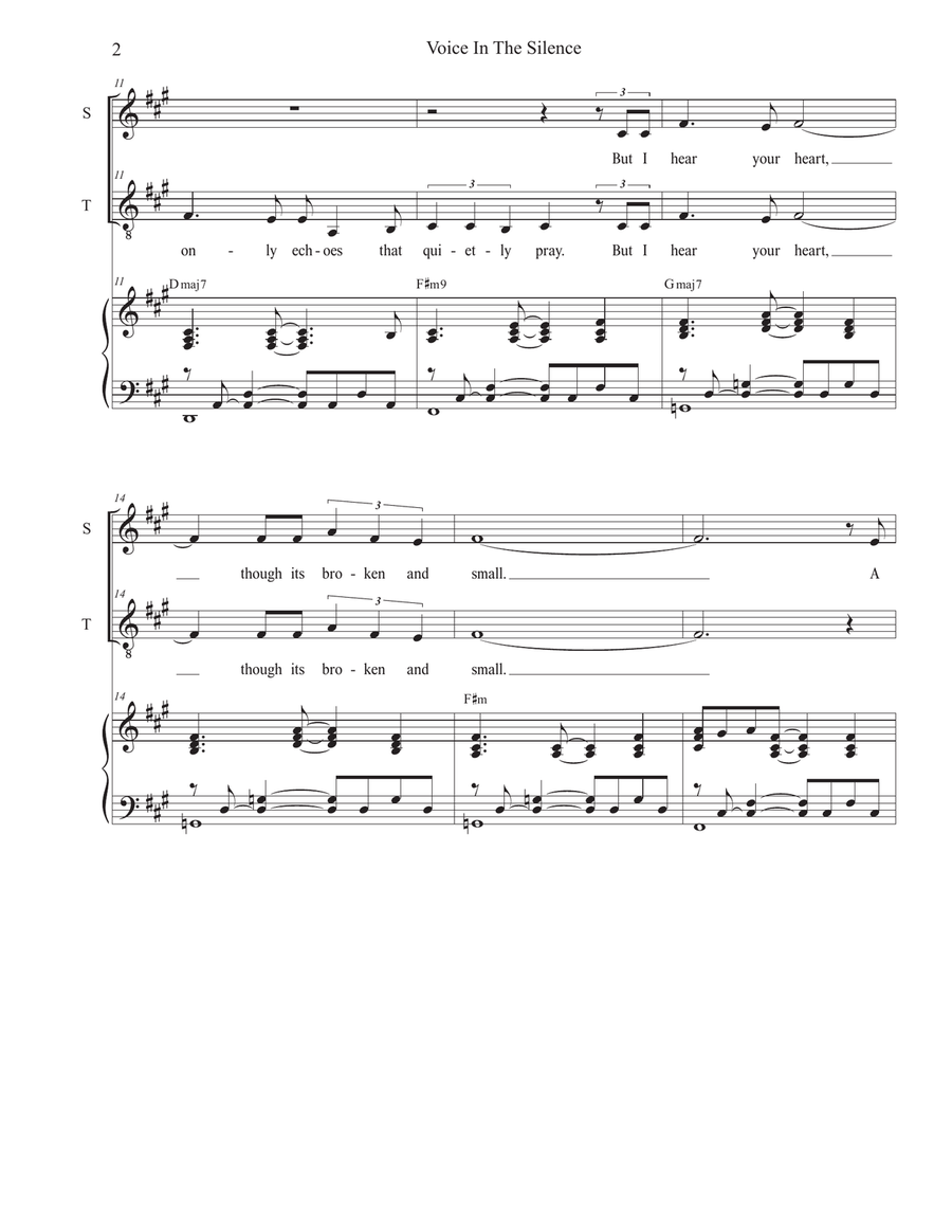 Voice In The Silence (Duet for Soprano and Tenor solo) Tenor Voice scores gallery preview page 2