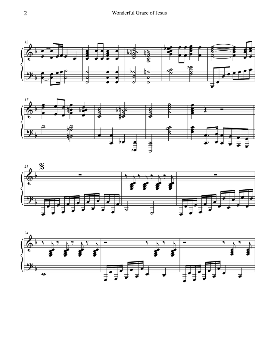 Wonderful Grace of Jesus Wonderful Grace of Jesus Piano scores gallery preview page 2