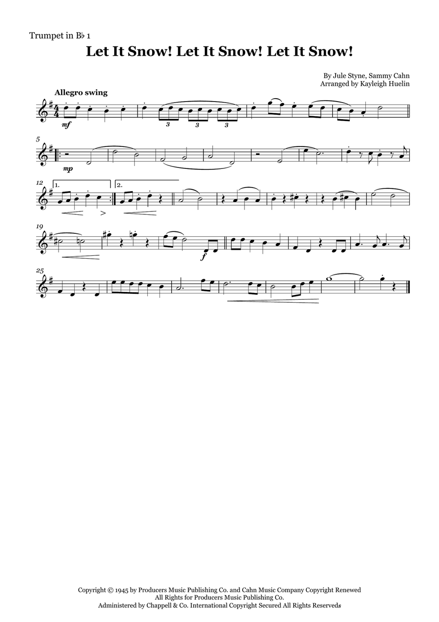 Let It Snow! Let It Snow! Let It Snow! Brass Quartet scores gallery preview page 3