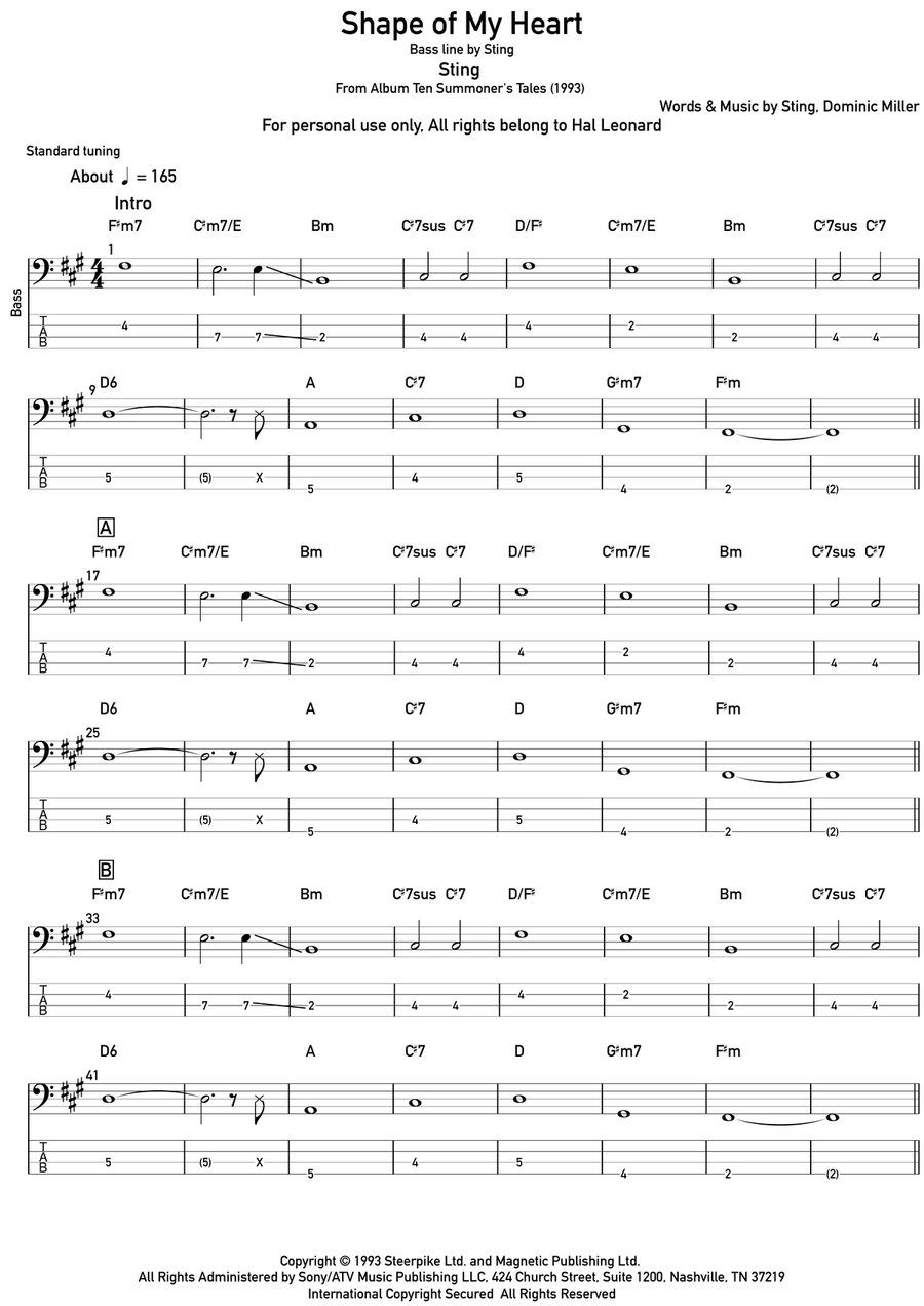 Shape Of My Heart Acoustic Guitar scores gallery preview page 1