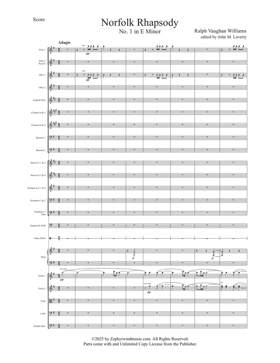 Norfolk Rhapsody No. 1 for Orchestra Full Orchestra scores gallery preview page 4