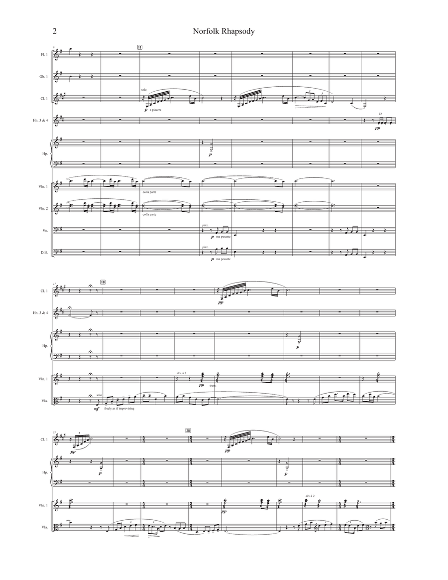 Norfolk Rhapsody No. 1 for Orchestra Full Orchestra scores gallery preview page 5