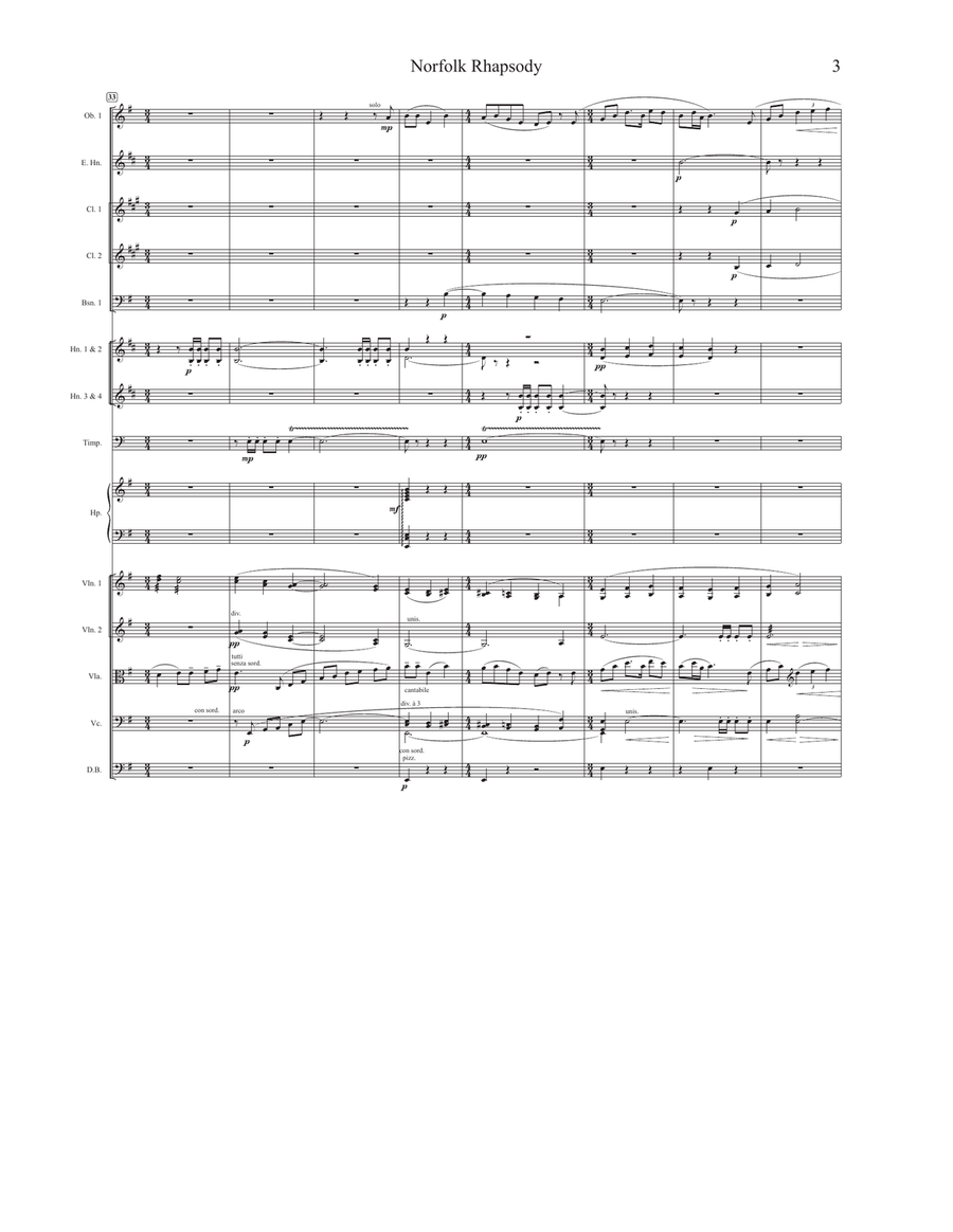 Norfolk Rhapsody No. 1 for Orchestra Full Orchestra scores gallery preview page 6