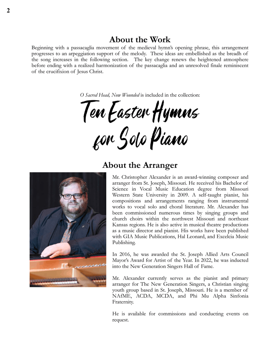 O Sacred Head, Now Wounded Piano Solo scores gallery preview page 2