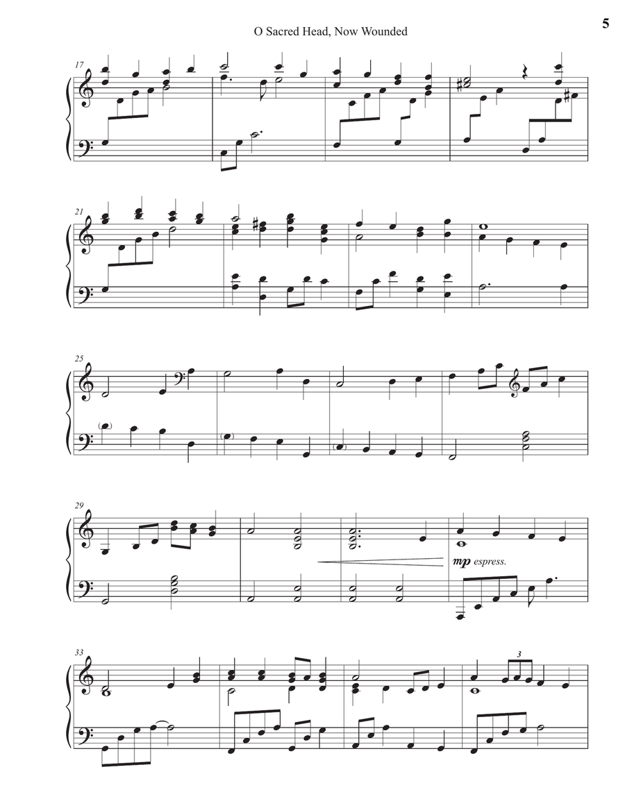 O Sacred Head, Now Wounded Piano Solo scores gallery preview page 5