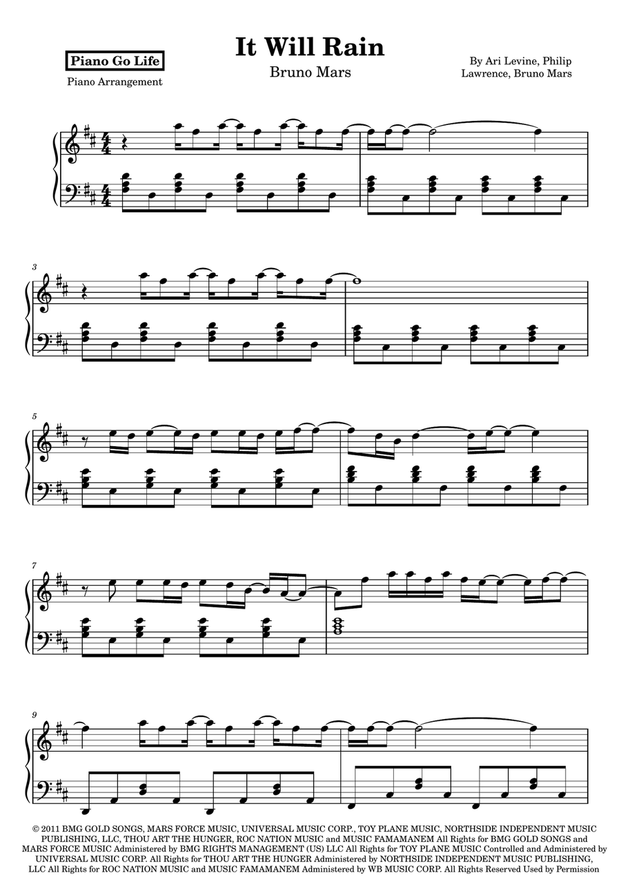 It Will Rain It Will Rain Piano Solo scores gallery preview page 1