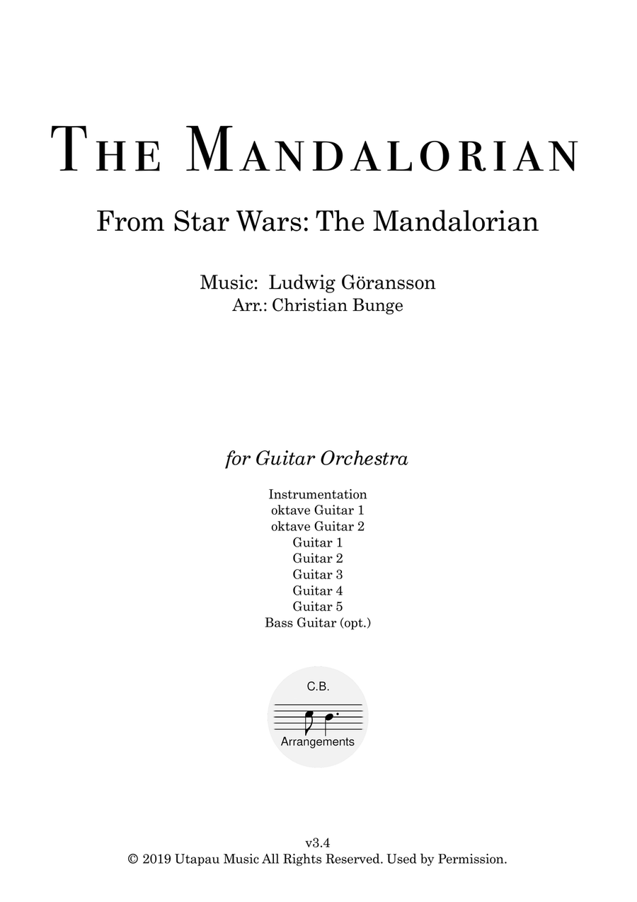 The Mandalorian Guitar Ensemble scores gallery preview page 1