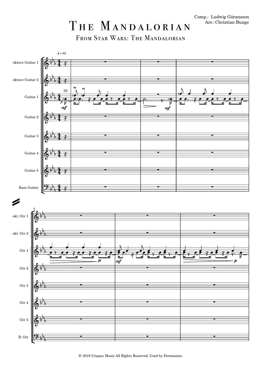 The Mandalorian Guitar Ensemble scores gallery preview page 2