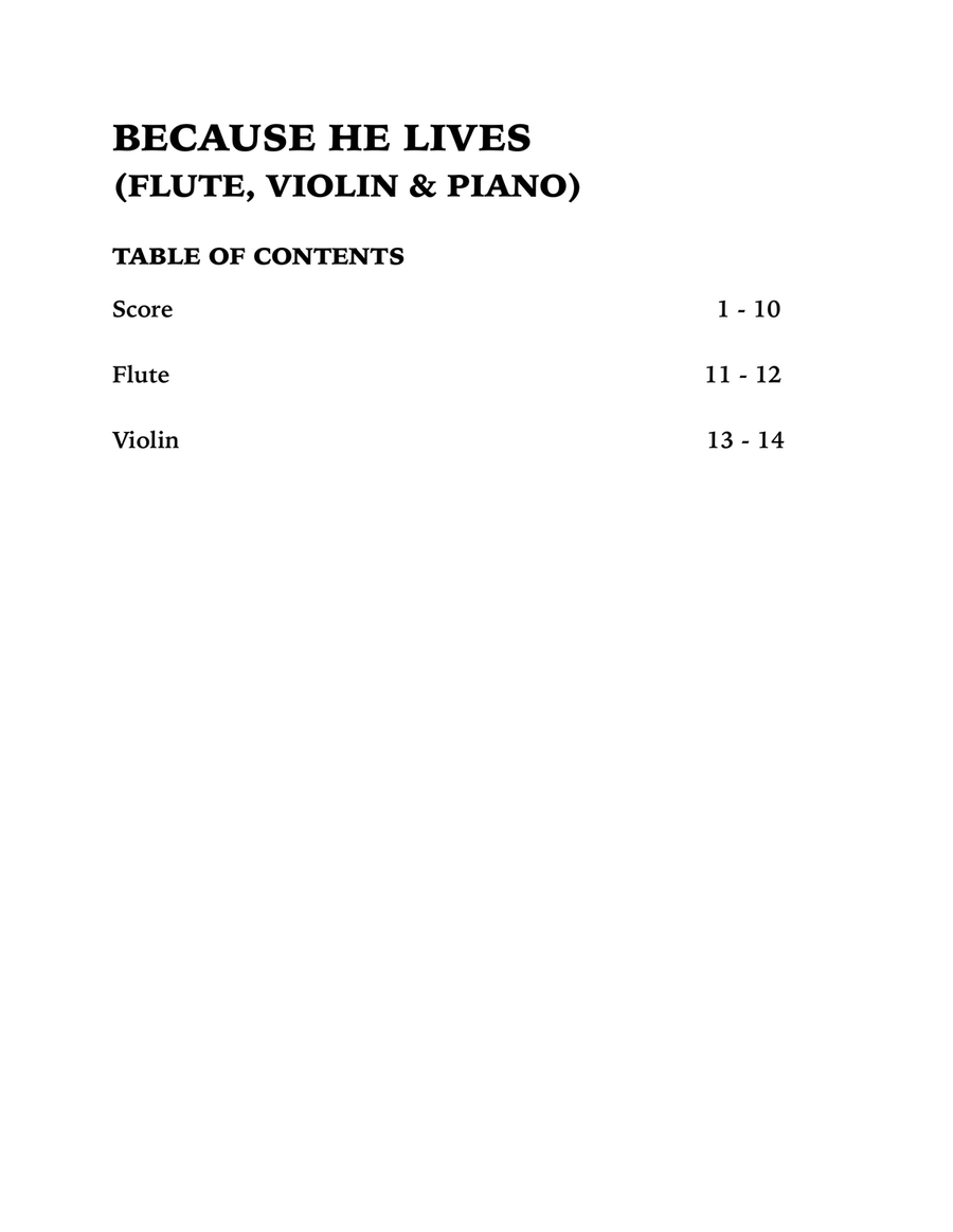 Because He Lives Small Ensemble scores gallery preview page 4