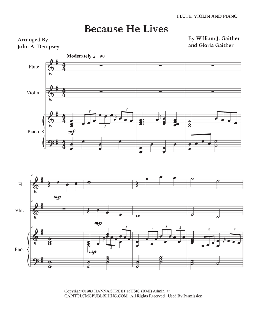 Because He Lives Small Ensemble scores gallery preview page 5