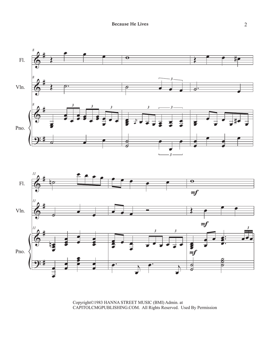 Because He Lives Small Ensemble scores gallery preview page 6