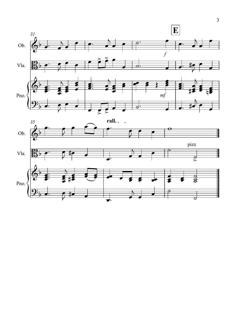 Auld Lang Syne for Oboe and Viola Duet Oboe scores gallery preview page 3