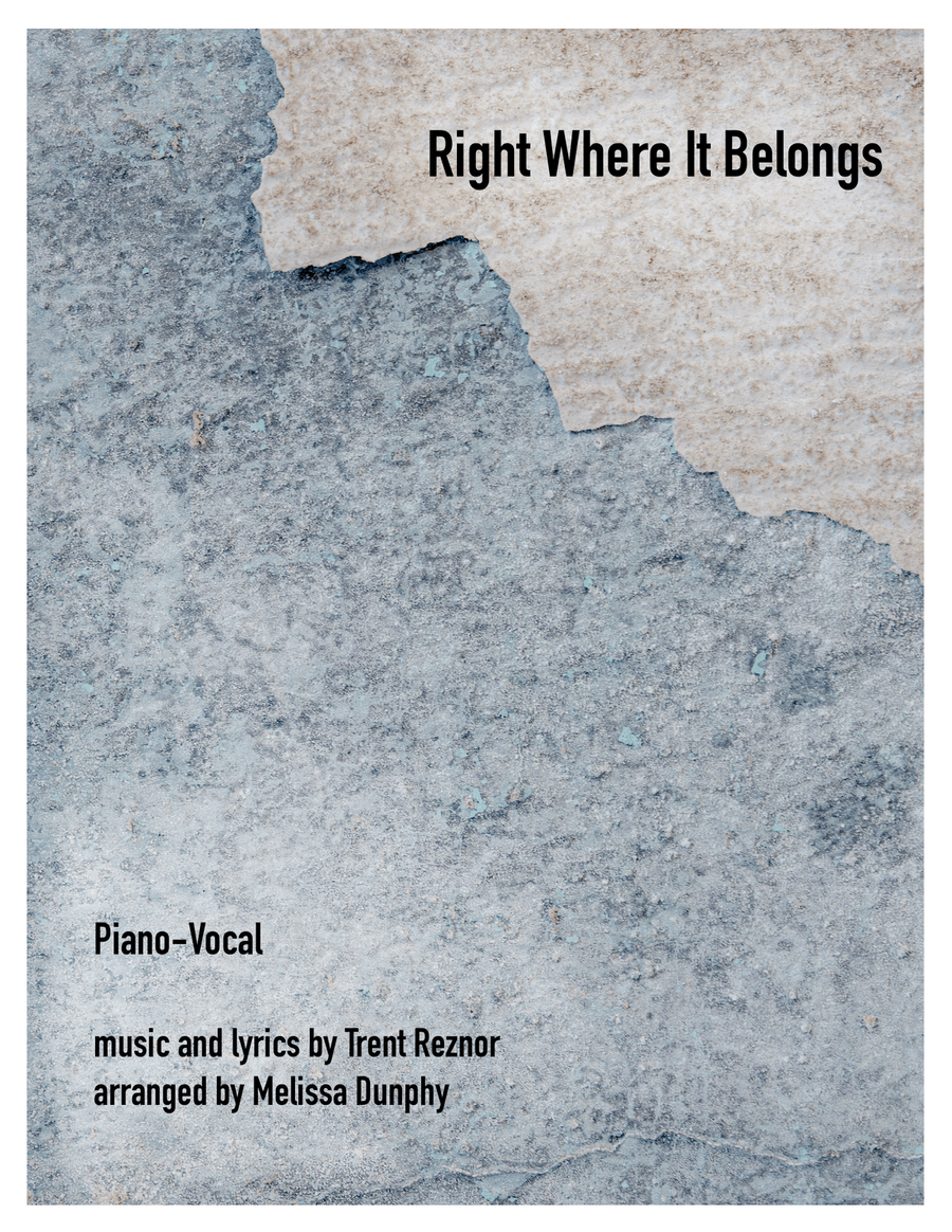Right Where It Belongs Right Where It Belongs Piano, Vocal scores gallery preview page 1