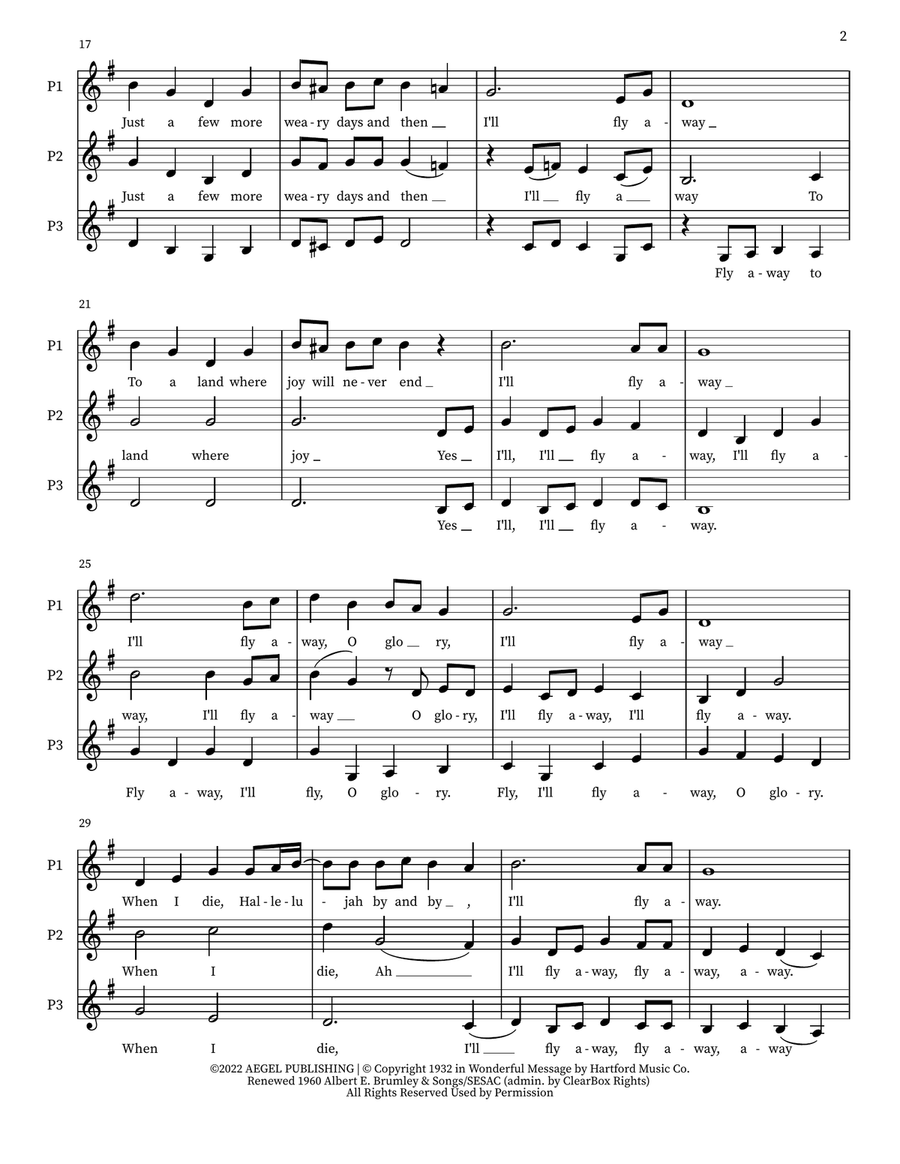 I'll Fly Away I'll Fly Away SSA scores gallery preview page 2
