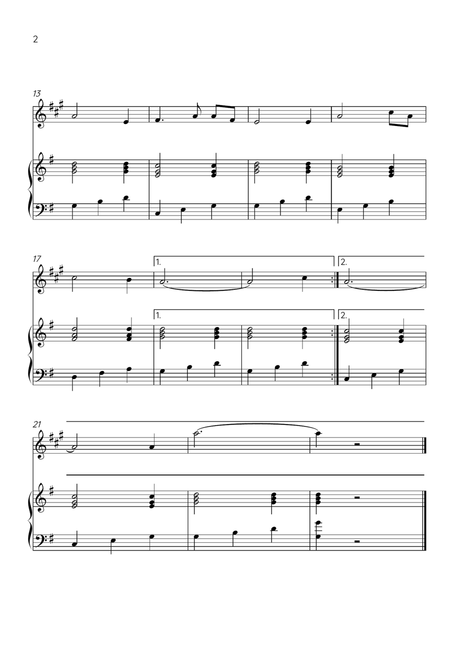 Amazing Grace - Trumpet Bb and Piano in G Major - Easy Level - Sheet Music B-Flat Trumpet scores gallery preview page 2