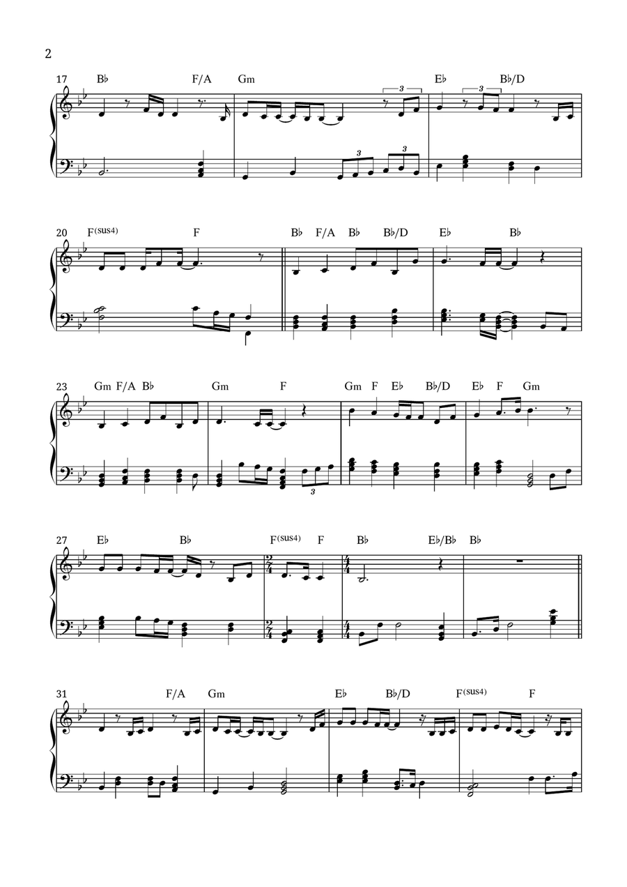 Thank You Jesus For The Blood Piano Solo scores gallery preview page 2