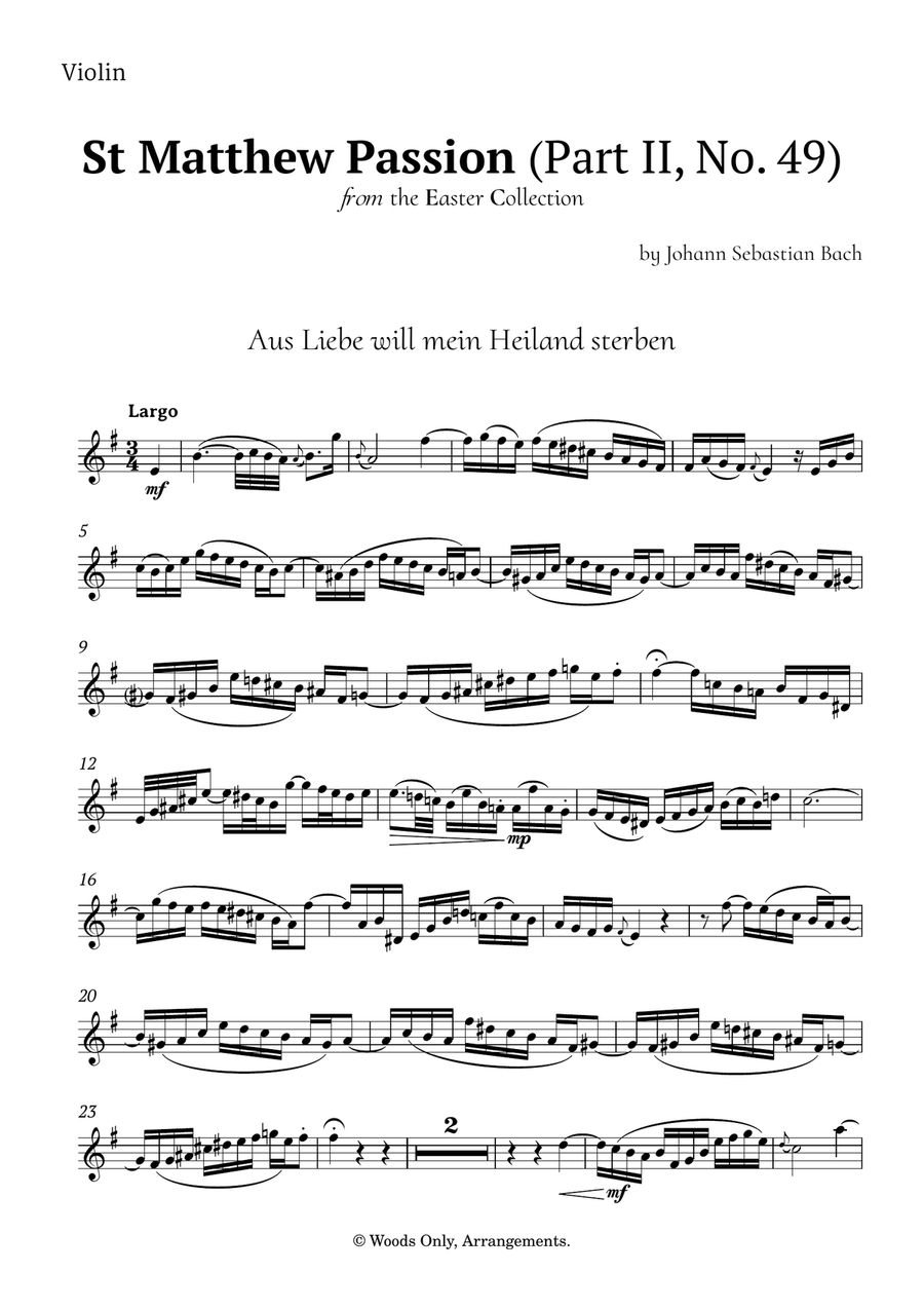 Aus Liebe will mein Heiland sterben by Bach for String Ensemble Chamber Music scores gallery preview page 5