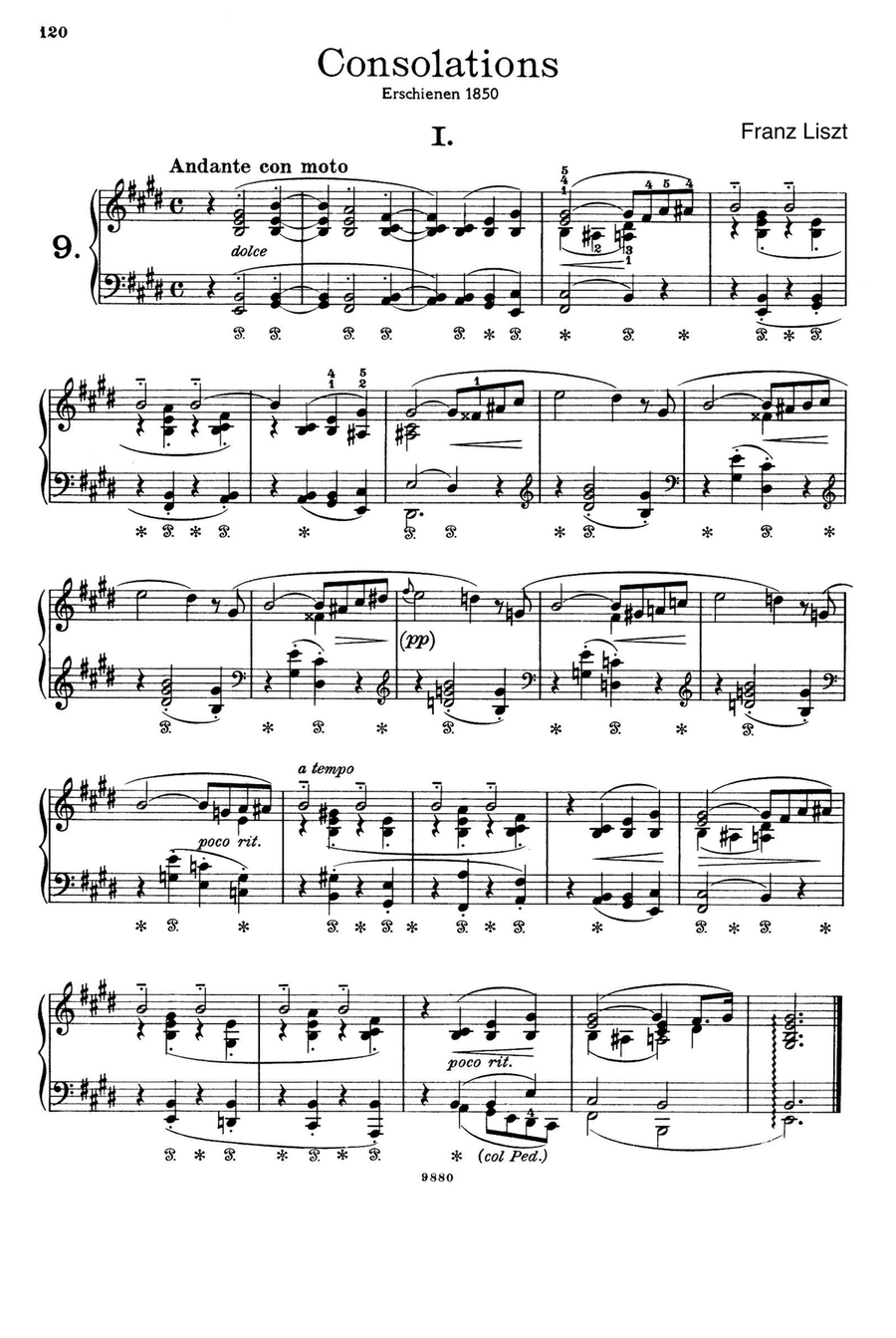 Consolations, S.172 - Franz Liszt Piano Solo scores gallery preview page 1