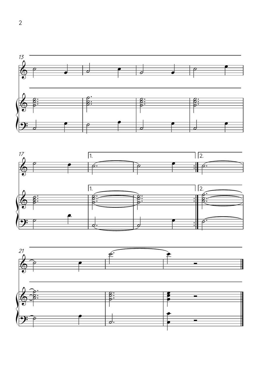 Amazing Grace - Violin and Piano in C Major - Beginner Level - Sheet Music Violin Solo scores gallery preview page 2
