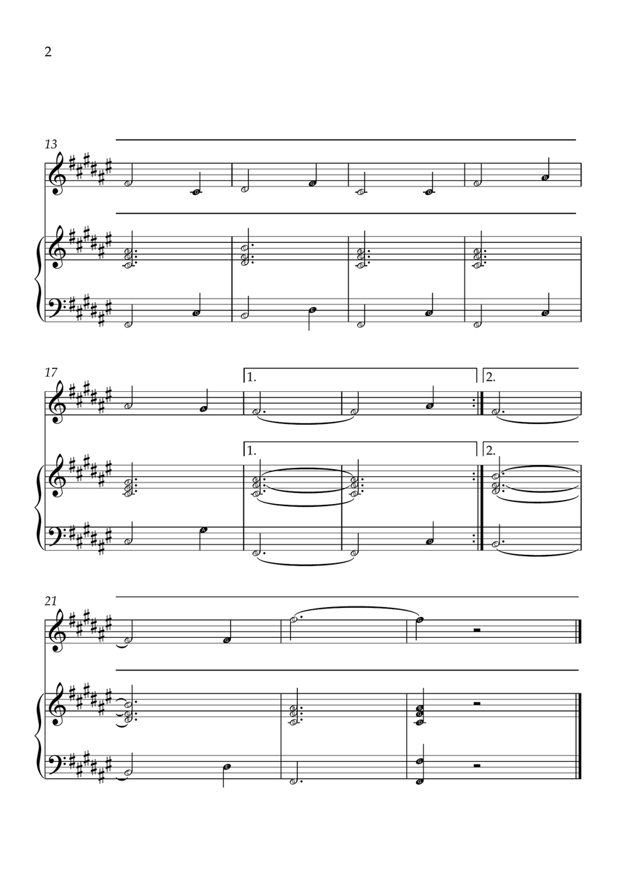 Amazing Grace - Violin and Piano in F# Major - Beginner Level Letter Names - Sheet Music Violin Solo scores gallery preview page 2