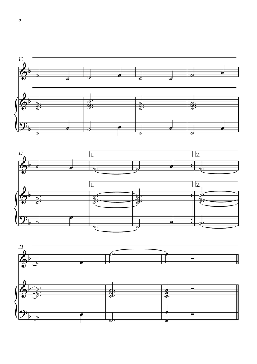 Amazing Grace - Violin and Piano in F Major - Beginner Level Letter Names - Sheet Music Violin Solo scores gallery preview page 2