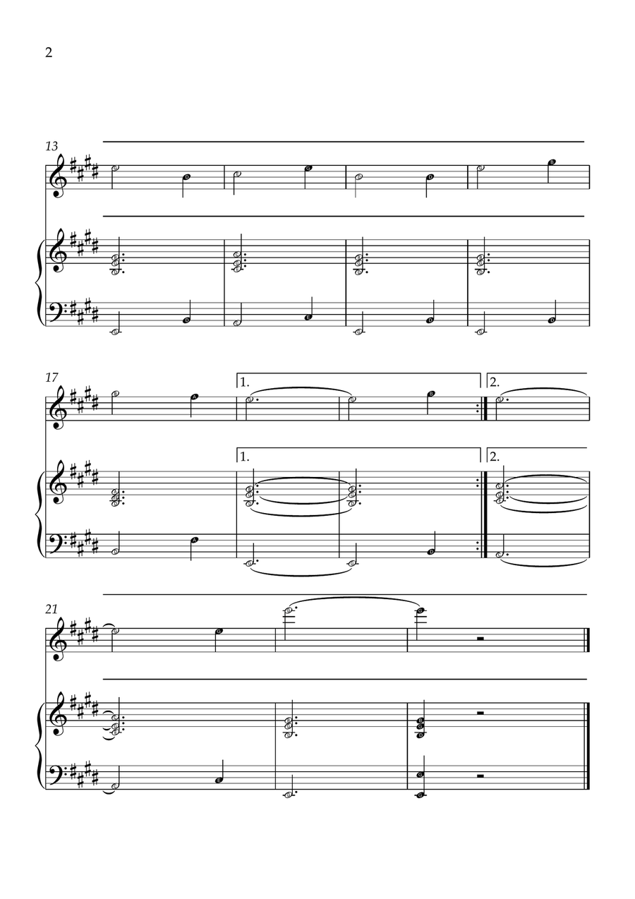Amazing Grace - Violin and Piano in E Major - Beginner Level Letter Names - Sheet Music Violin Solo scores gallery preview page 2