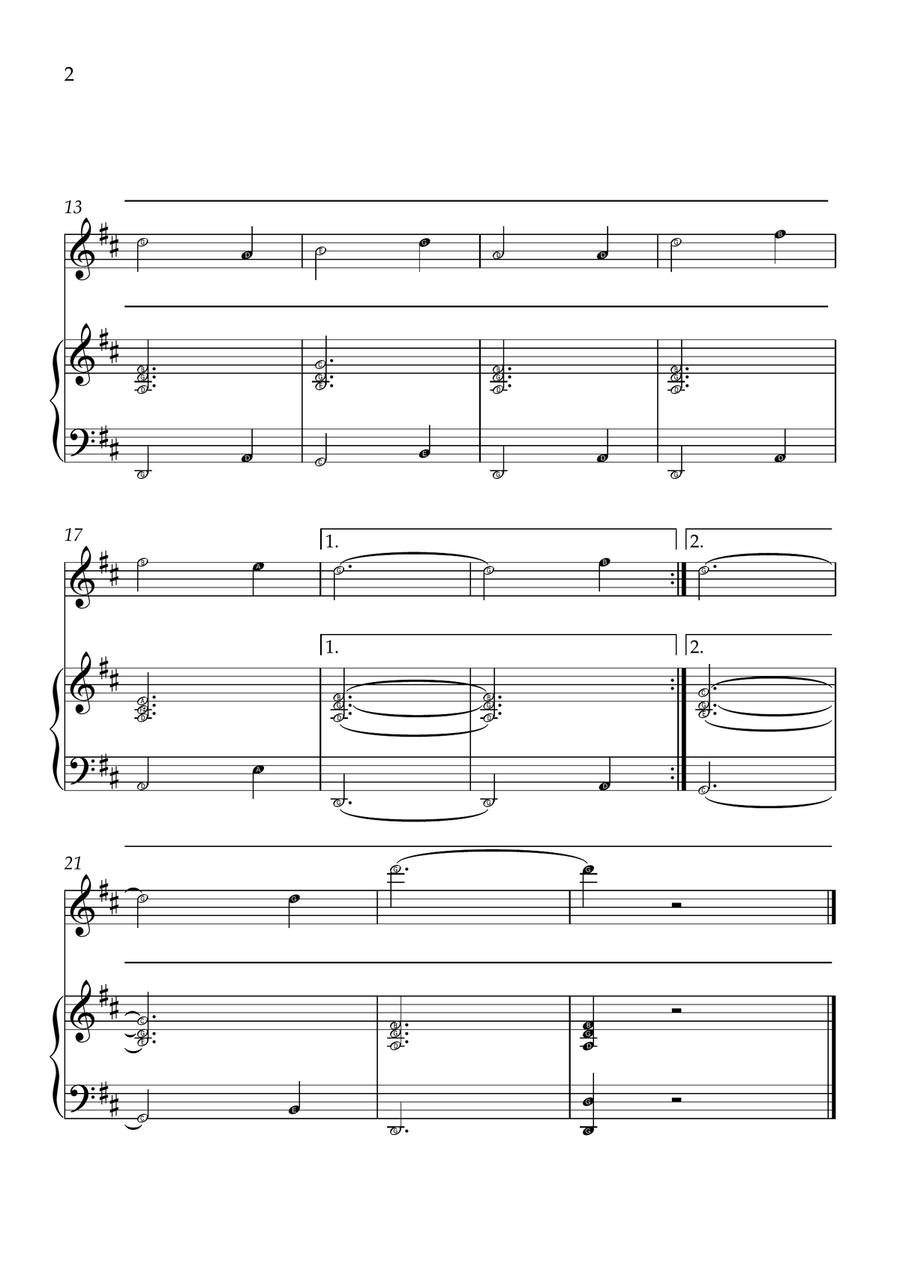 Amazing Grace - Violin and Piano in D Major - Beginner Level Letter Names - Sheet Music Violin Solo scores gallery preview page 2