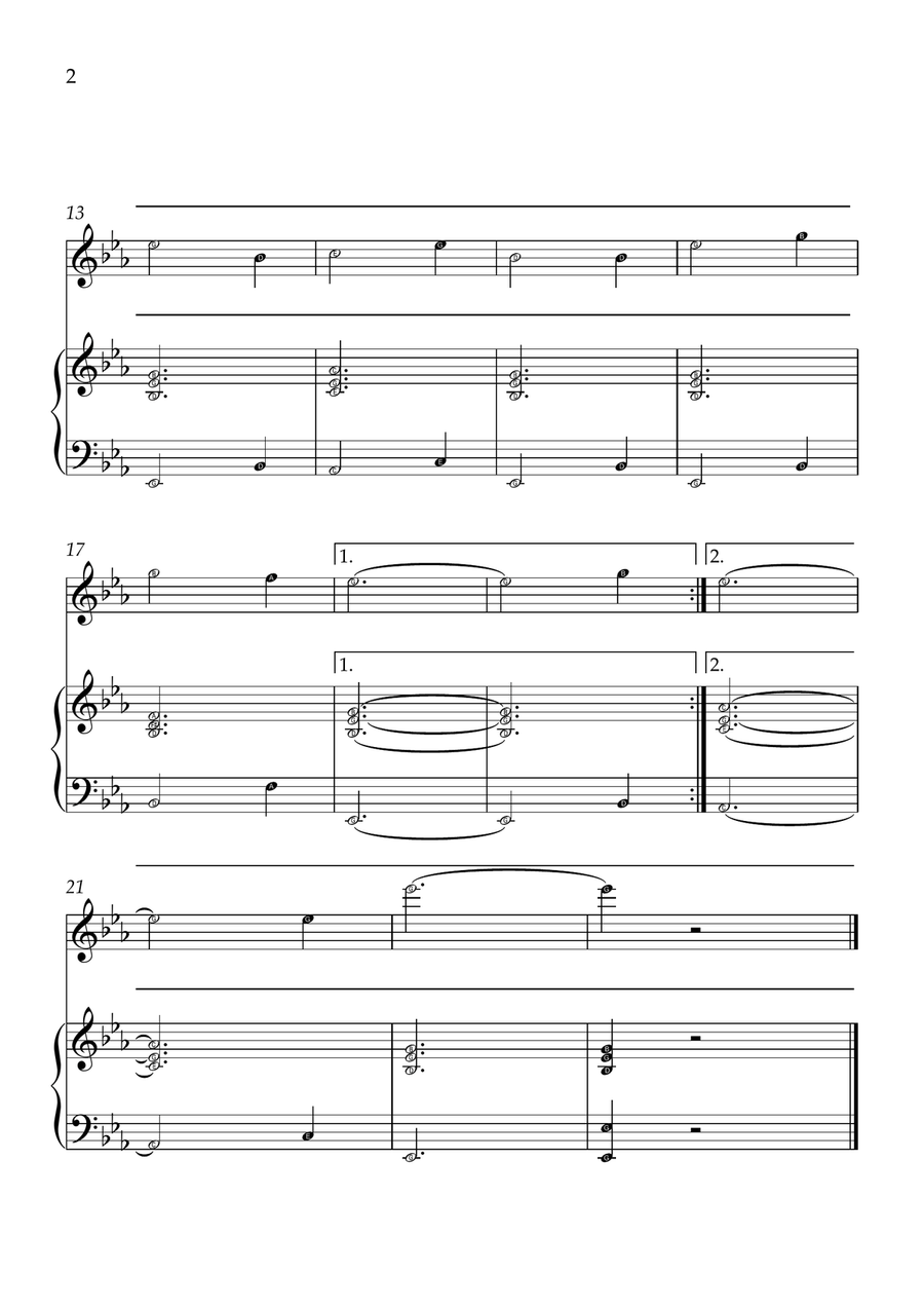 Amazing Grace - Violin and Piano in Eb Major - Beginner Level Letter Names - Sheet Music Violin Solo scores gallery preview page 2