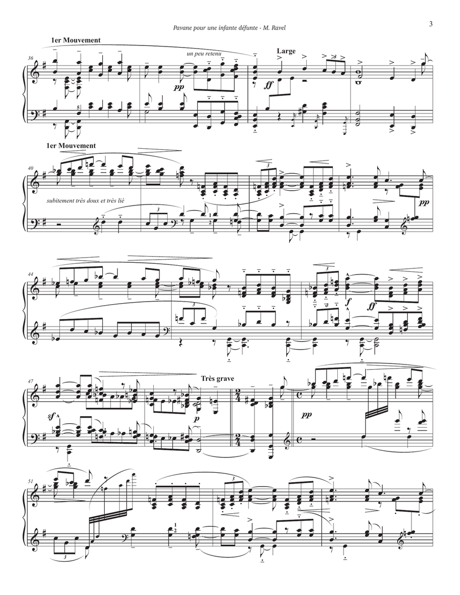 Pavane pour une infante défunte (for small hands) Piano Solo scores gallery preview page 3