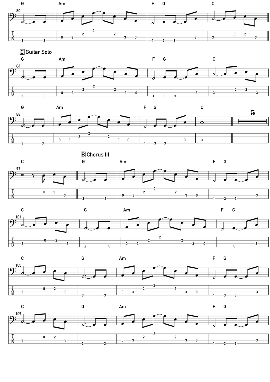 Time After Time Acoustic Guitar scores gallery preview page 2